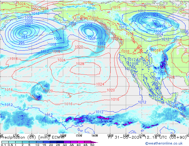 Z500/Rain (+SLP)/Z850 ECMWF  31.05.2024 18 UTC