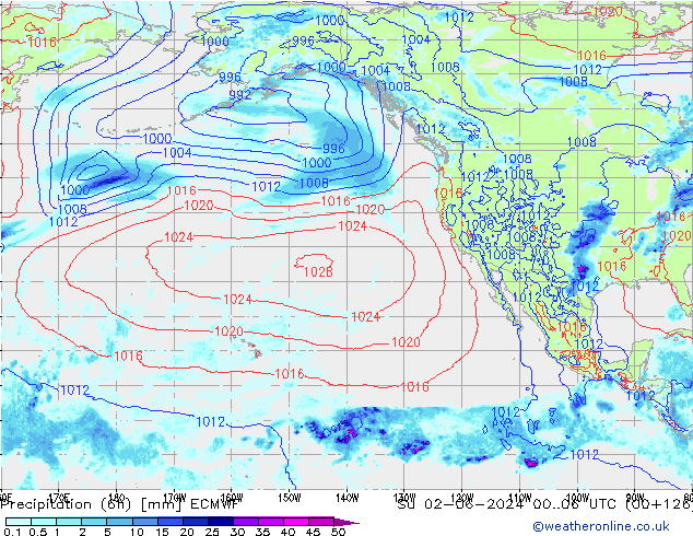 Yağış (6h) ECMWF Paz 02.06.2024 06 UTC