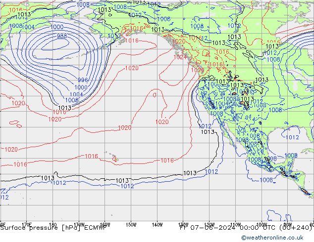 Pressione al suolo ECMWF ven 07.06.2024 00 UTC