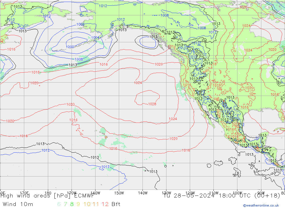 Izotacha ECMWF wto. 28.05.2024 18 UTC