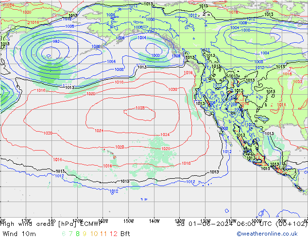 High wind areas ECMWF  01.06.2024 06 UTC