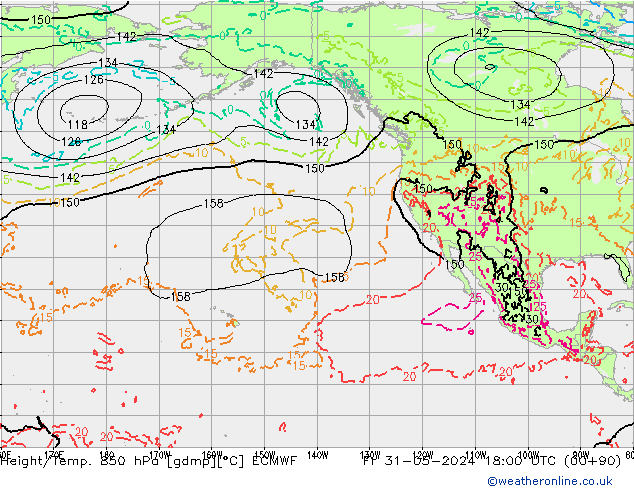 Z500/Rain (+SLP)/Z850 ECMWF  31.05.2024 18 UTC