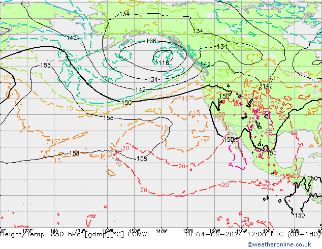 Height/Temp. 850 hPa ECMWF  04.06.2024 12 UTC