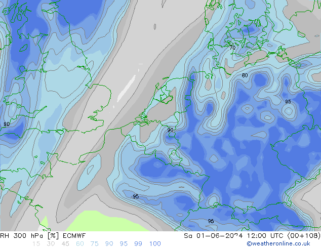 RH 300 hPa ECMWF So 01.06.2024 12 UTC