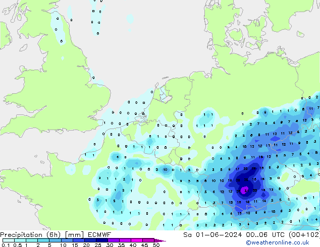 Z500/Rain (+SLP)/Z850 ECMWF sáb 01.06.2024 06 UTC