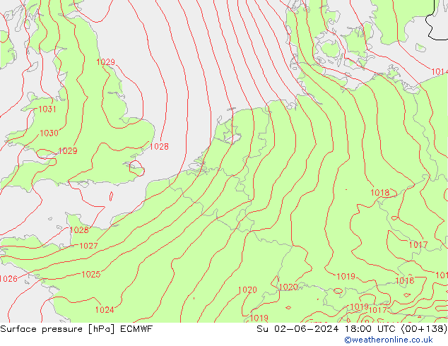 pression de l'air ECMWF dim 02.06.2024 18 UTC