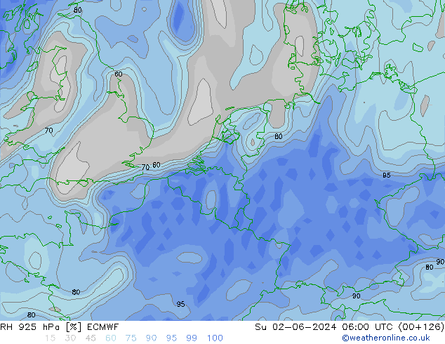 RH 925 hPa ECMWF Su 02.06.2024 06 UTC