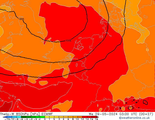 Theta-W 850hPa ECMWF We 29.05.2024 03 UTC