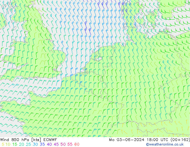 Wind 850 hPa ECMWF Mo 03.06.2024 18 UTC