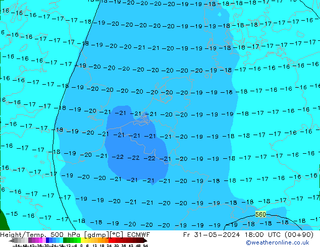 Z500/Rain (+SLP)/Z850 ECMWF  31.05.2024 18 UTC