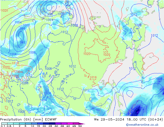 Z500/Rain (+SLP)/Z850 ECMWF We 29.05.2024 00 UTC