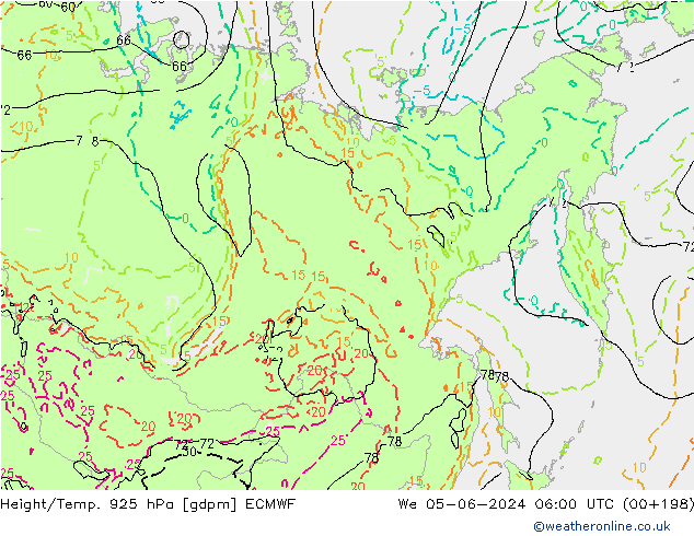 Height/Temp. 925 hPa ECMWF  05.06.2024 06 UTC