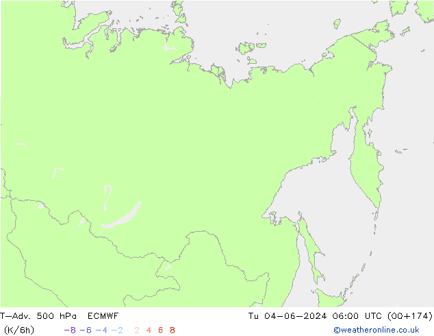 T-Adv. 500 hPa ECMWF Ter 04.06.2024 06 UTC