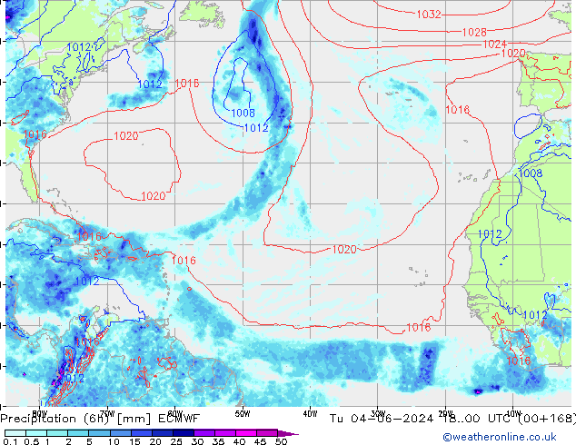 Z500/Rain (+SLP)/Z850 ECMWF Tu 04.06.2024 00 UTC