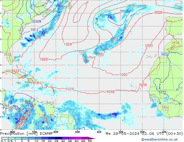 Precipitación ECMWF mié 29.05.2024 06 UTC