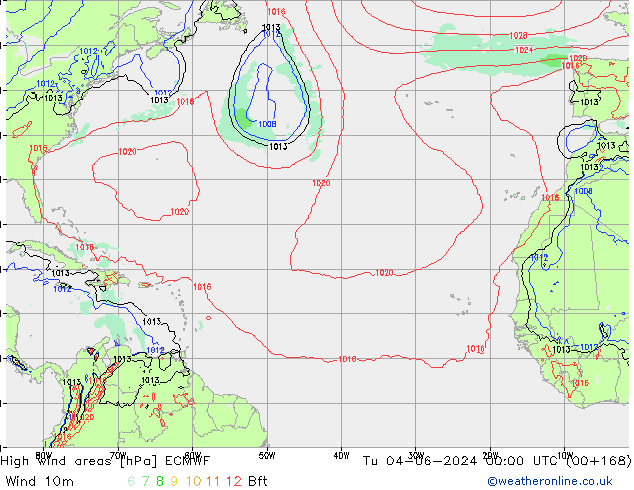 High wind areas ECMWF mar 04.06.2024 00 UTC