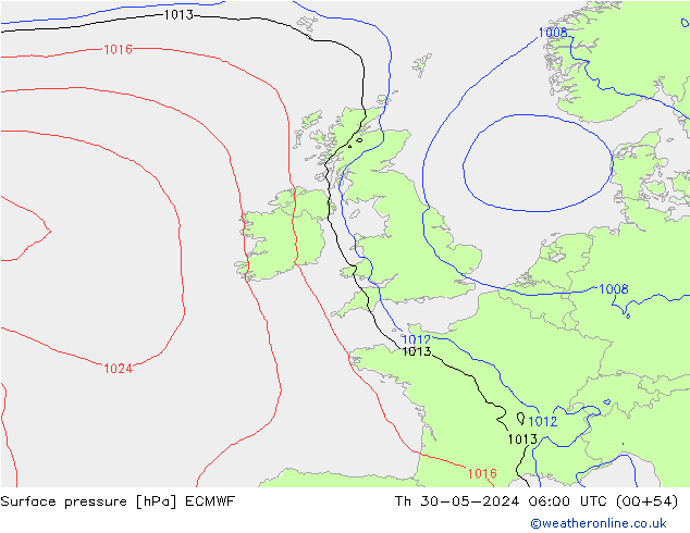 Yer basıncı ECMWF Per 30.05.2024 06 UTC