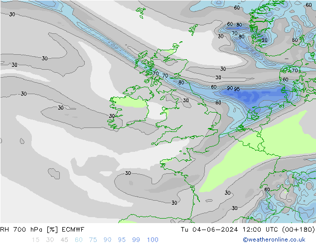 RV 700 hPa ECMWF di 04.06.2024 12 UTC