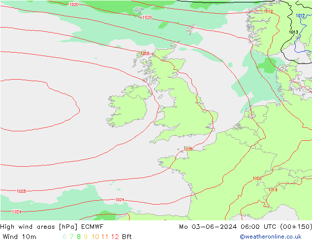 Windvelden ECMWF ma 03.06.2024 06 UTC