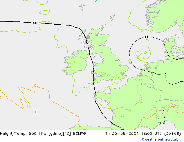 Z500/Rain (+SLP)/Z850 ECMWF Qui 30.05.2024 18 UTC