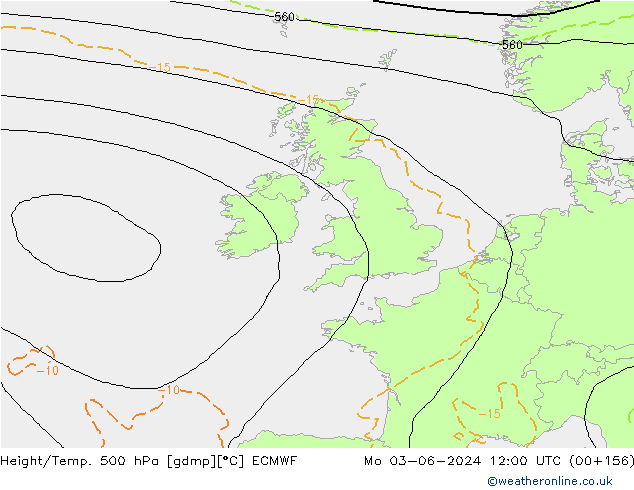 Z500/Rain (+SLP)/Z850 ECMWF ��� 03.06.2024 12 UTC