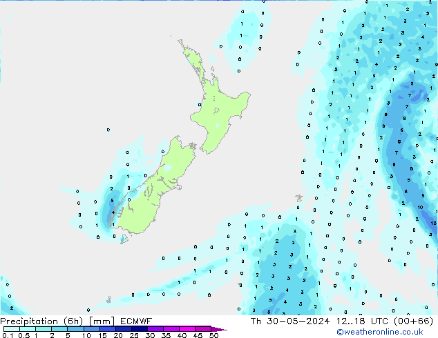 Z500/Rain (+SLP)/Z850 ECMWF czw. 30.05.2024 18 UTC