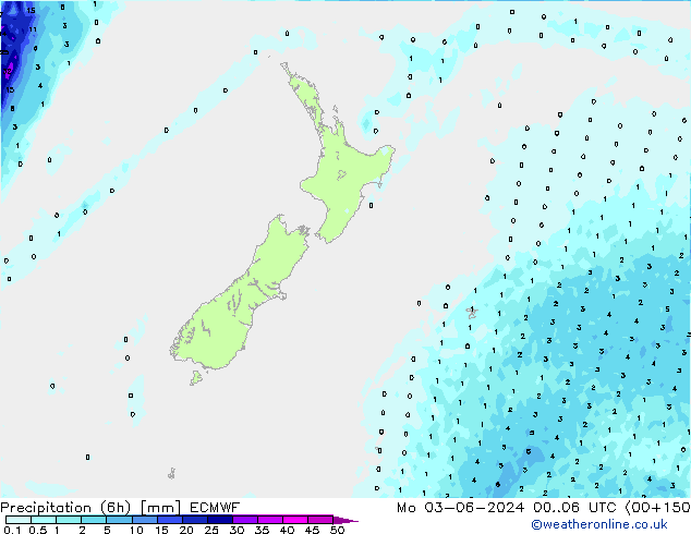 Yağış (6h) ECMWF Pzt 03.06.2024 06 UTC