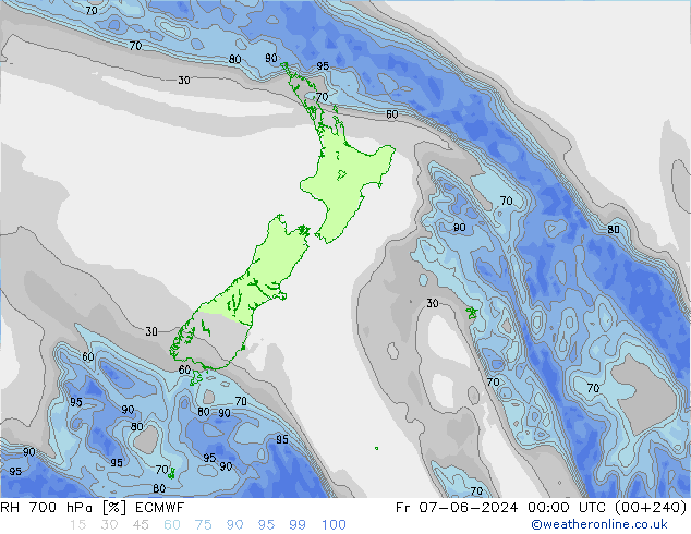 RH 700 hPa ECMWF Fr 07.06.2024 00 UTC