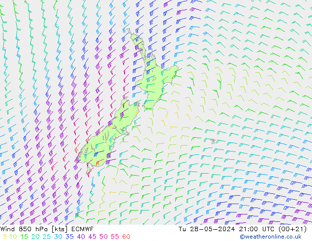 Vento 850 hPa ECMWF Ter 28.05.2024 21 UTC