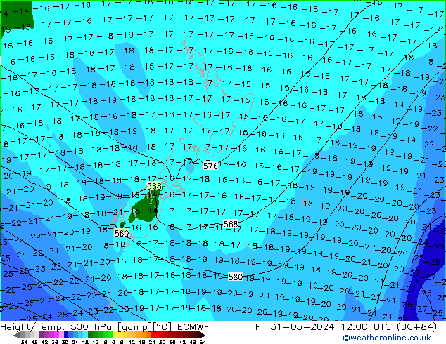 Z500/Rain (+SLP)/Z850 ECMWF пт 31.05.2024 12 UTC