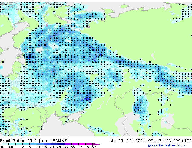 Z500/Rain (+SLP)/Z850 ECMWF lun 03.06.2024 12 UTC