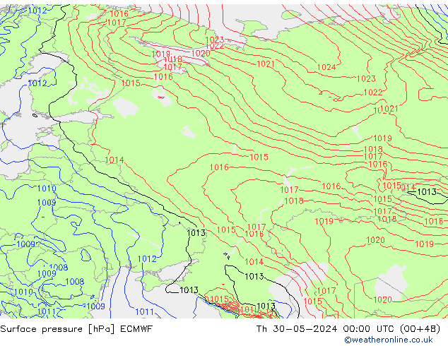 Bodendruck ECMWF Do 30.05.2024 00 UTC