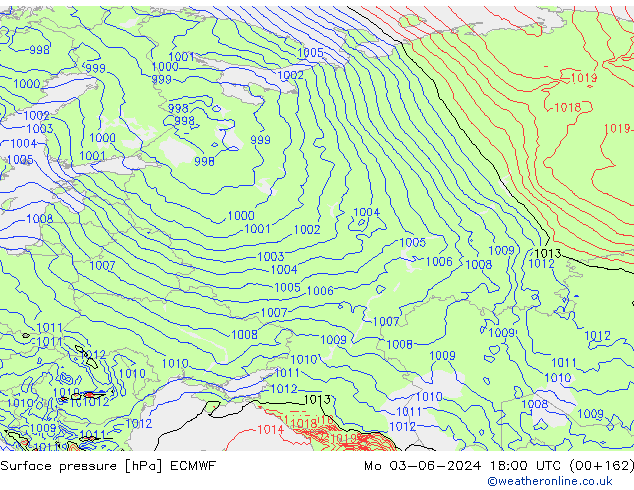 pression de l'air ECMWF lun 03.06.2024 18 UTC