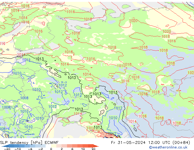 SLP tendency ECMWF Fr 31.05.2024 12 UTC