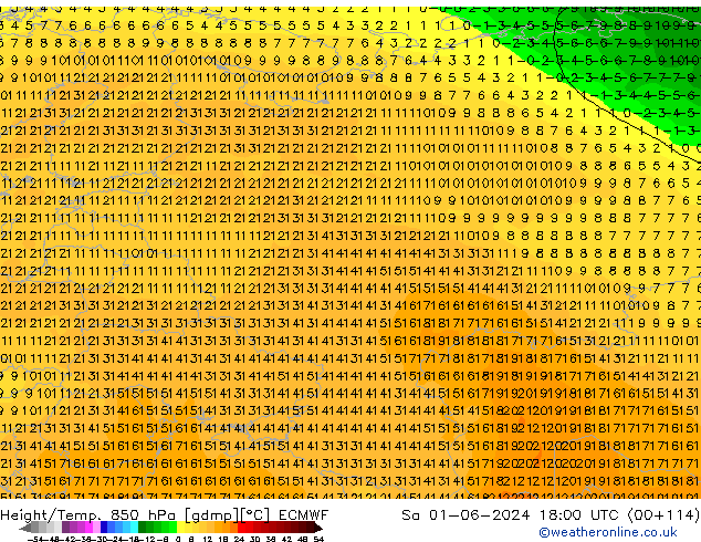 Z500/Rain (+SLP)/Z850 ECMWF So 01.06.2024 18 UTC