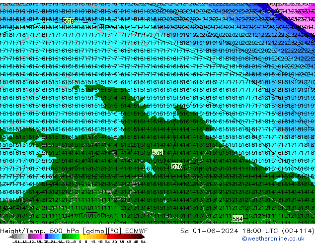 Z500/Rain (+SLP)/Z850 ECMWF So 01.06.2024 18 UTC