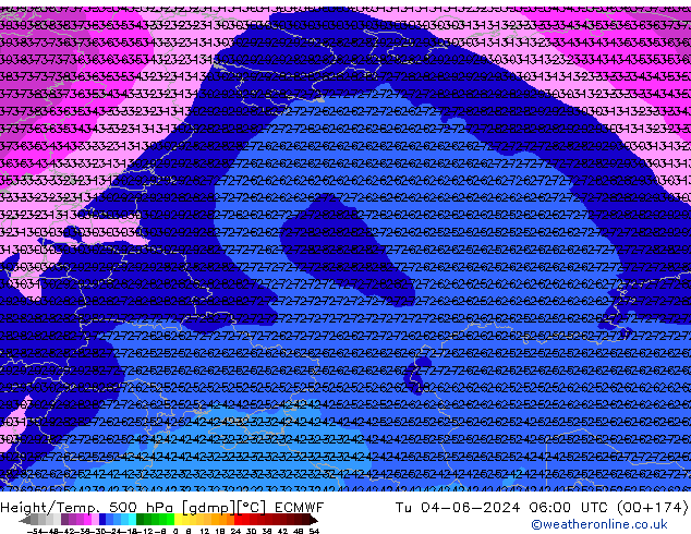 Z500/Regen(+SLP)/Z850 ECMWF di 04.06.2024 06 UTC