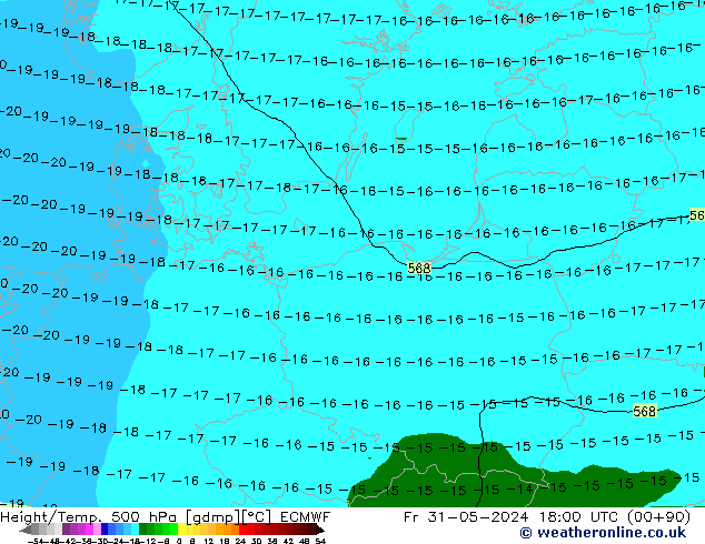 Z500/Rain (+SLP)/Z850 ECMWF Fr 31.05.2024 18 UTC