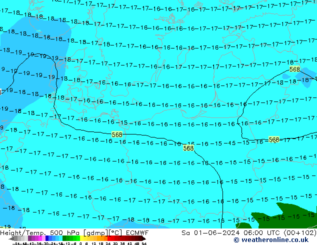 Z500/Rain (+SLP)/Z850 ECMWF Sa 01.06.2024 06 UTC