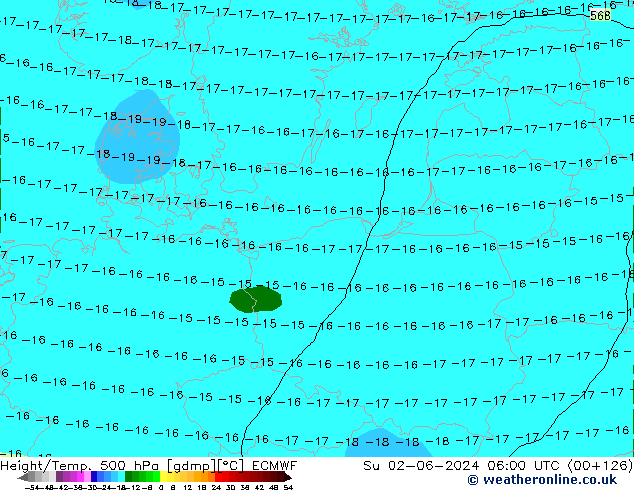 Z500/Rain (+SLP)/Z850 ECMWF Вс 02.06.2024 06 UTC