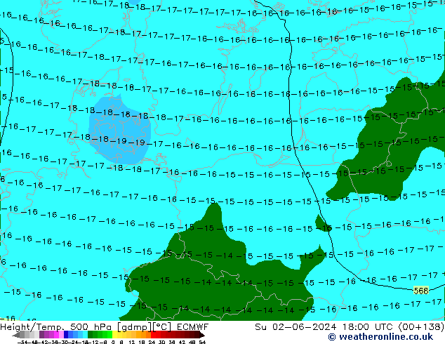 Height/Temp. 500 hPa ECMWF  02.06.2024 18 UTC