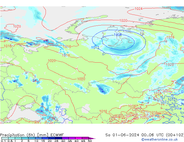 Z500/Rain (+SLP)/Z850 ECMWF Sa 01.06.2024 06 UTC