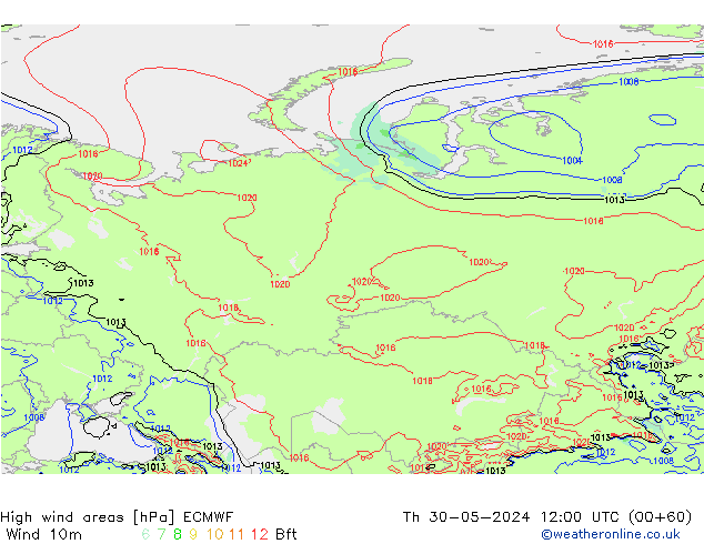 Windvelden ECMWF do 30.05.2024 12 UTC