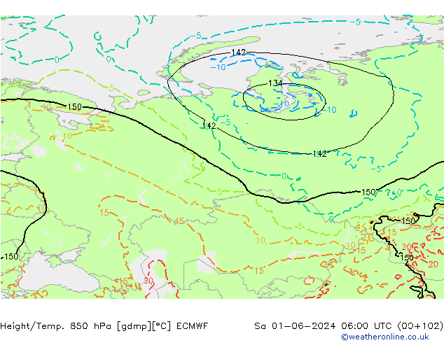 Z500/Rain (+SLP)/Z850 ECMWF Sa 01.06.2024 06 UTC