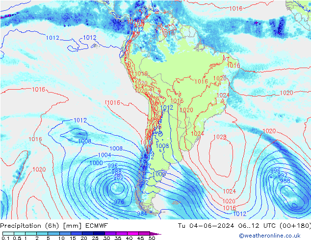 Z500/Rain (+SLP)/Z850 ECMWF Ter 04.06.2024 12 UTC