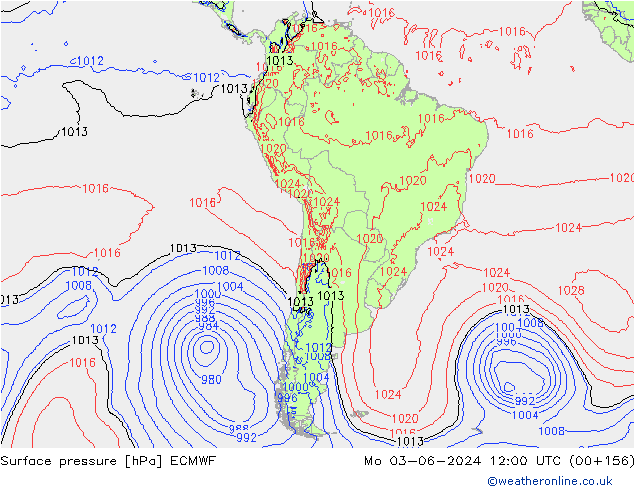 Yer basıncı ECMWF Pzt 03.06.2024 12 UTC