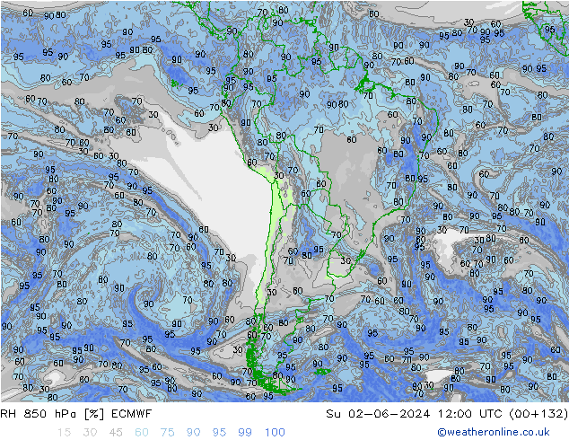 RH 850 hPa ECMWF  02.06.2024 12 UTC