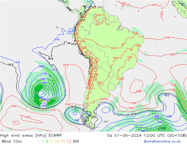 High wind areas ECMWF Sa 01.06.2024 12 UTC