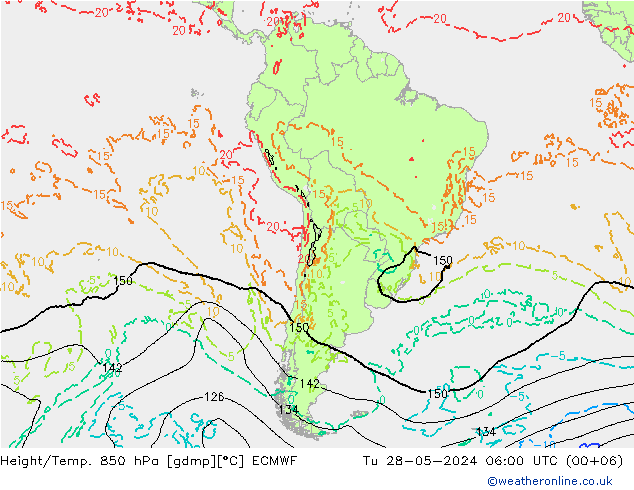 Z500/Rain (+SLP)/Z850 ECMWF Tu 28.05.2024 06 UTC