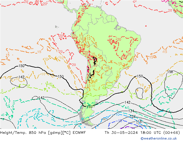 Z500/Rain (+SLP)/Z850 ECMWF Th 30.05.2024 18 UTC